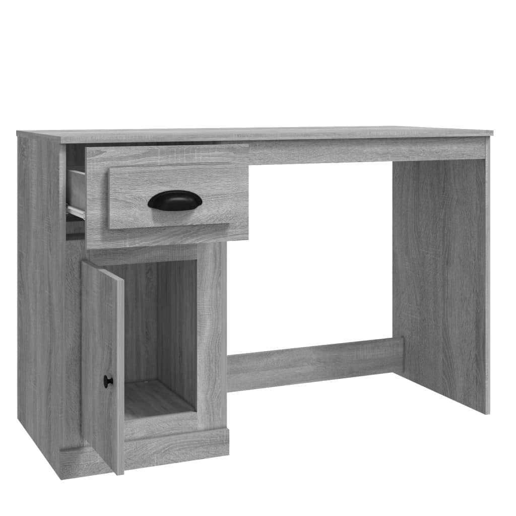 Bureau met lade 115x50x75 cm bewerkt hout grijs sonoma eiken is nu te koop bij PeponiXL, paradijselijk wonen!
