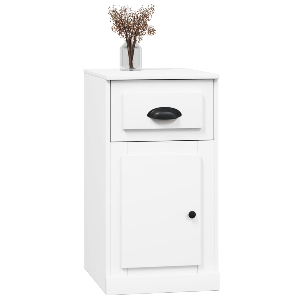 Bijzetkast met lade 40x50x75 cm bewerkt hout wit is nu te koop bij PeponiXL, paradijselijk wonen!