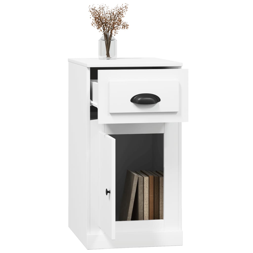 Bijzetkast met lade 40x50x75 cm bewerkt hout wit is nu te koop bij PeponiXL, paradijselijk wonen!