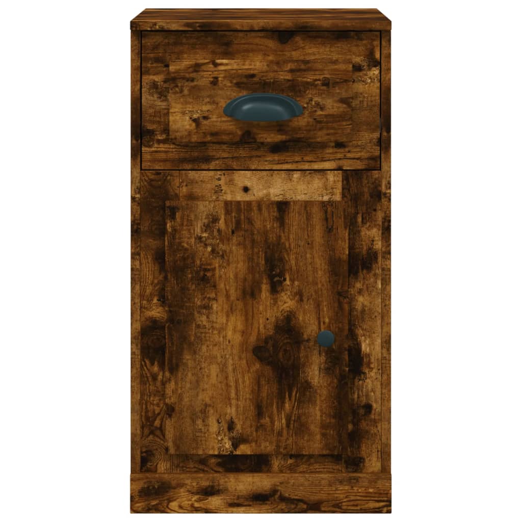 Bijzetkast met lade 40x50x75 cm bewerkt hout gerookt eikenkleur is nu te koop bij PeponiXL, paradijselijk wonen!