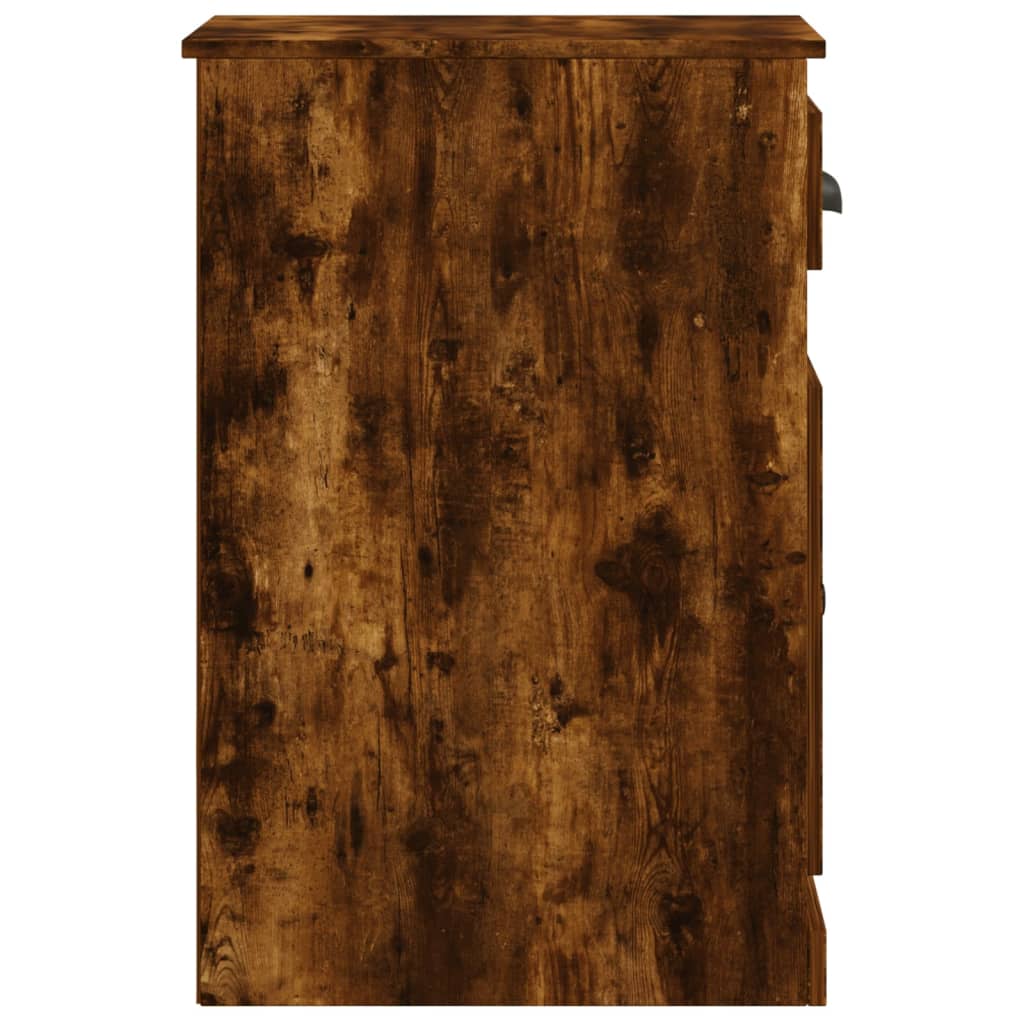 Bijzetkast met lade 40x50x75 cm bewerkt hout gerookt eikenkleur is nu te koop bij PeponiXL, paradijselijk wonen!