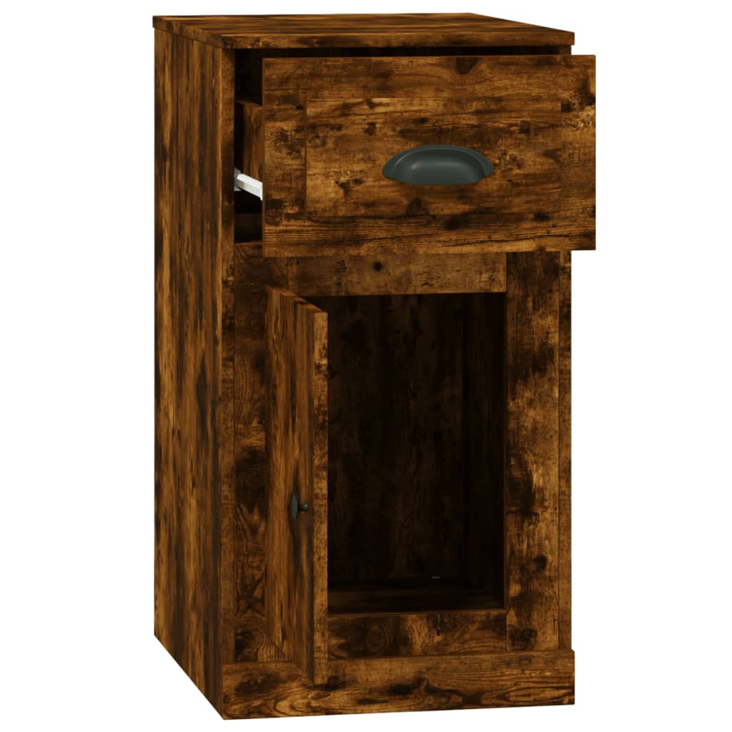 Bijzetkast met lade 40x50x75 cm bewerkt hout gerookt eikenkleur is nu te koop bij PeponiXL, paradijselijk wonen!