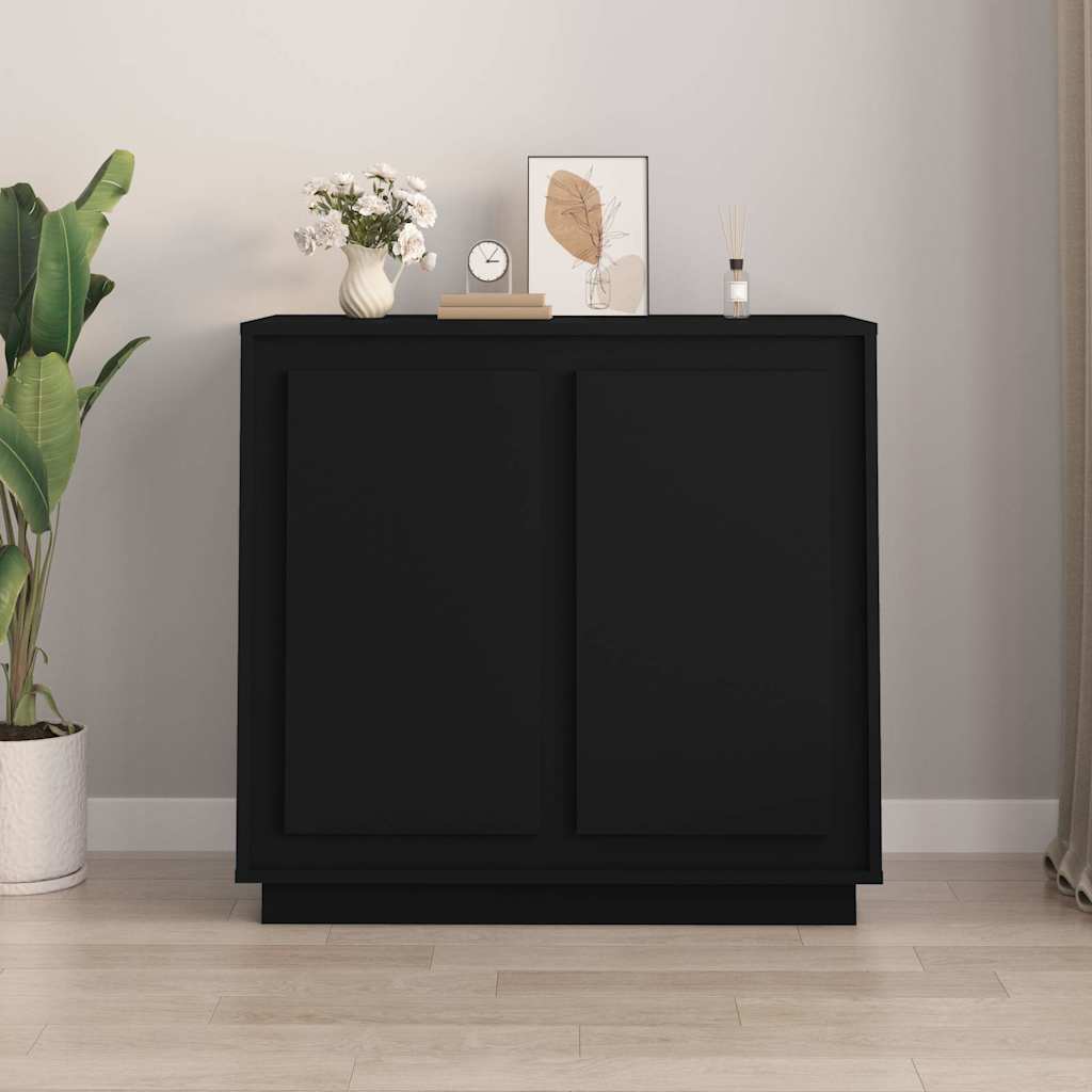 Dressoir 80x34x75 cm bewerkt hout zwart is nu te koop bij PeponiXL, paradijselijk wonen!
