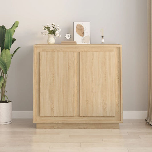 Dressoir 80x34x75 cm bewerkt hout sonoma eikenkleurig is nu te koop bij PeponiXL, paradijselijk wonen!