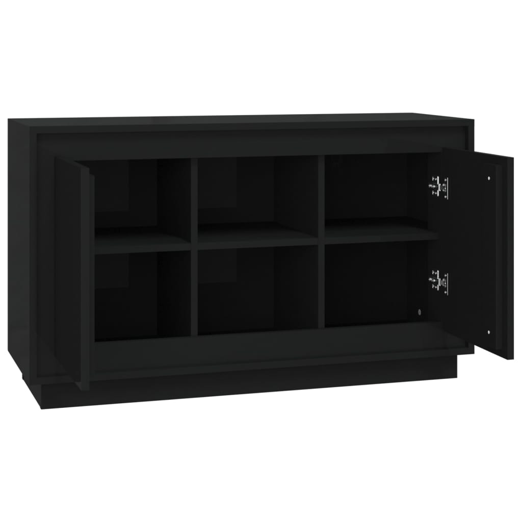 Dressoir 102x35x60 cm bewerkt hout zwart is nu te koop bij PeponiXL, paradijselijk wonen!