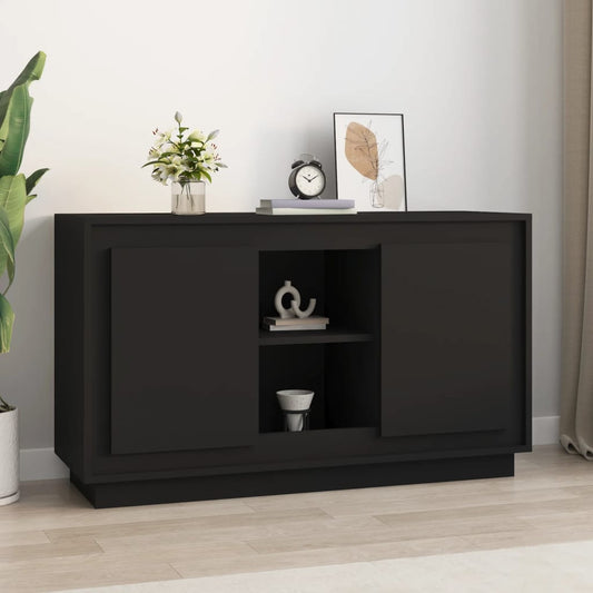 Dressoir 102x35x60 cm bewerkt hout zwart is nu te koop bij PeponiXL, paradijselijk wonen!