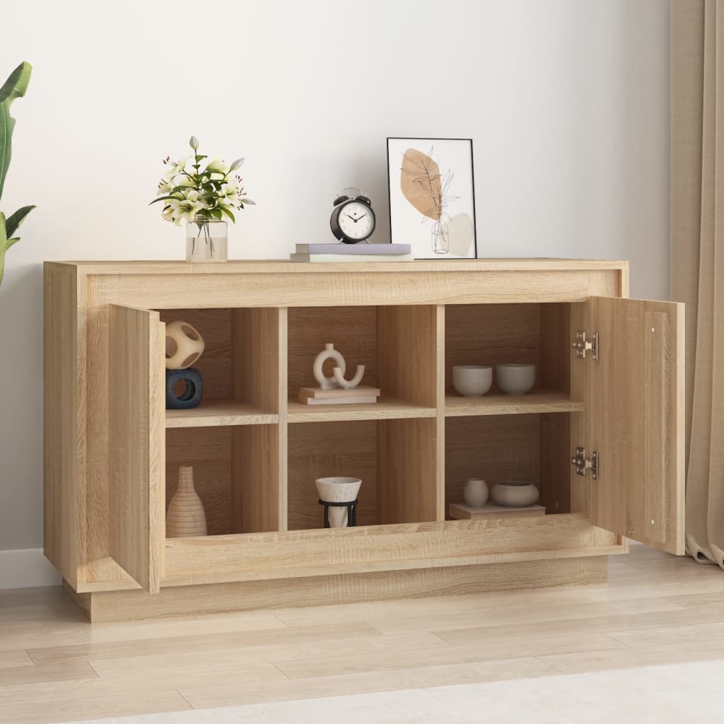 Dressoir 102x35x60 cm bewerkt hout sonoma eikenkleurig is nu te koop bij PeponiXL, paradijselijk wonen!