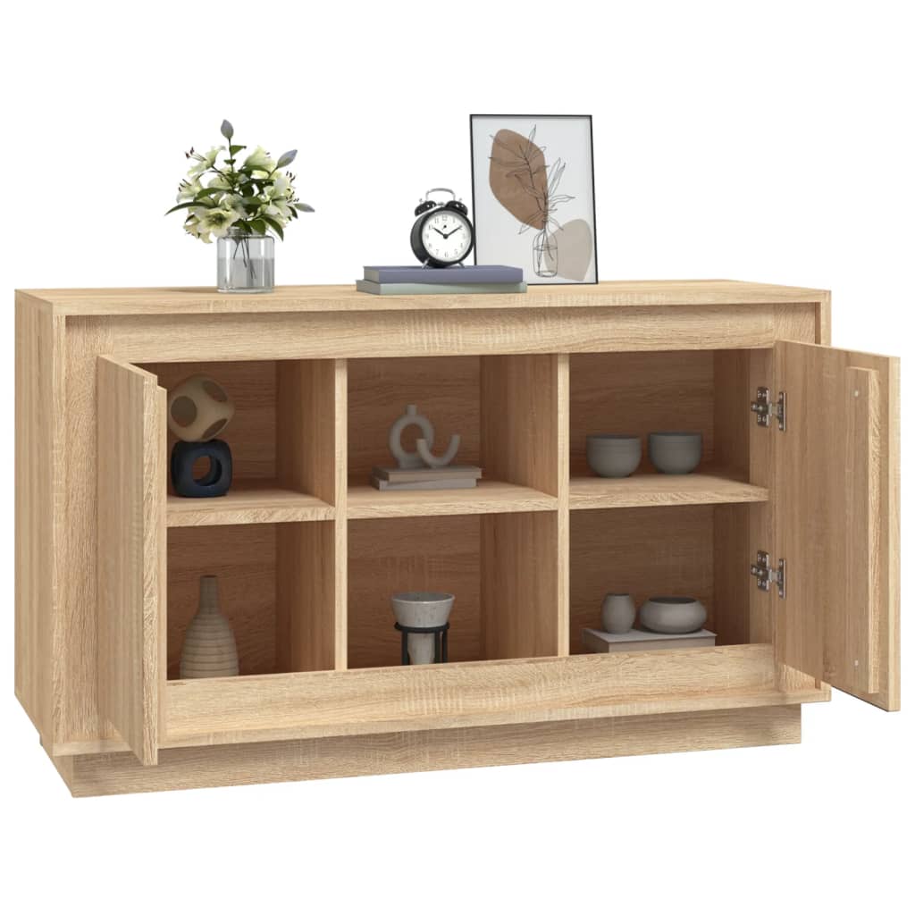 Dressoir 102x35x60 cm bewerkt hout sonoma eikenkleurig is nu te koop bij PeponiXL, paradijselijk wonen!
