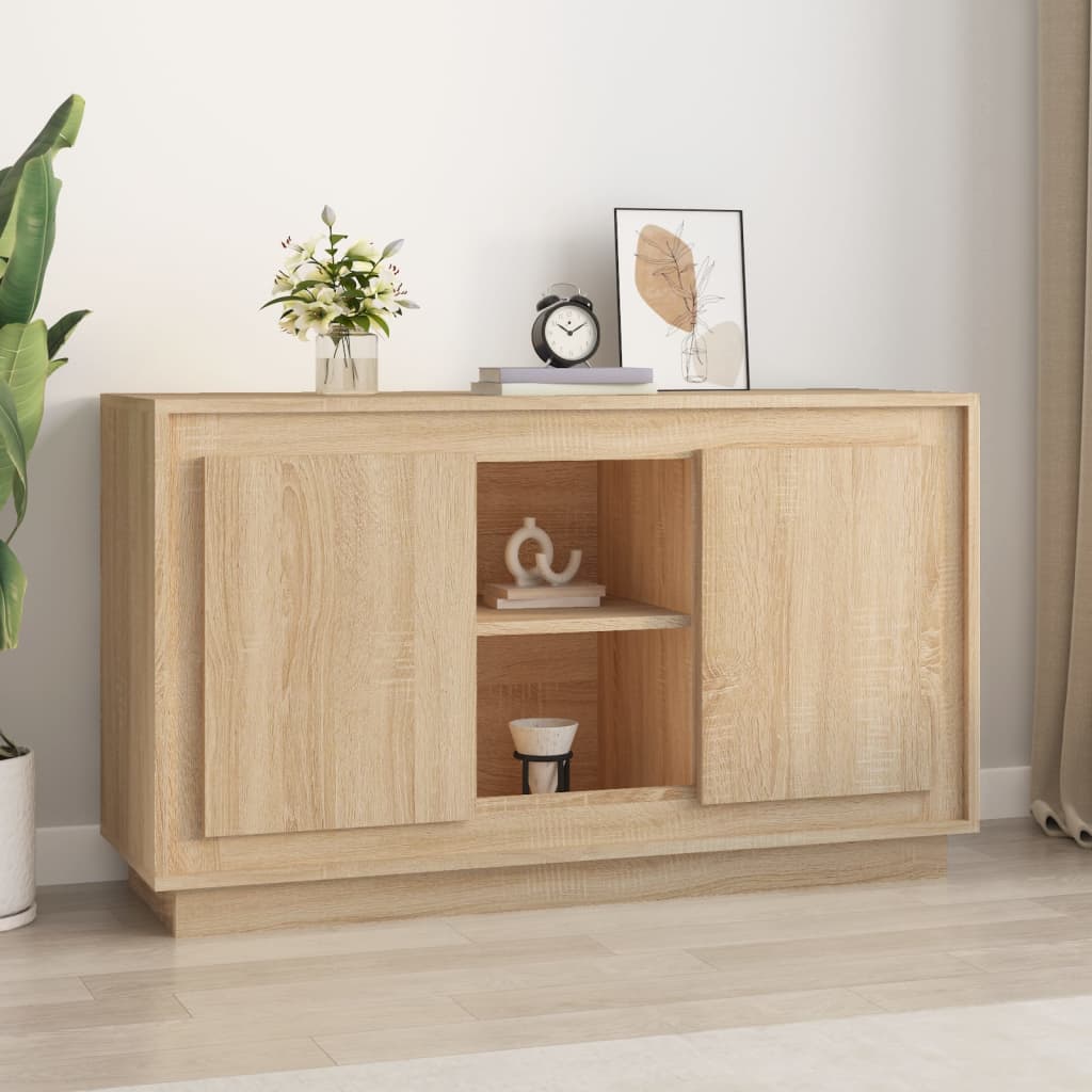 Dressoir 102x35x60 cm bewerkt hout sonoma eikenkleurig is nu te koop bij PeponiXL, paradijselijk wonen!