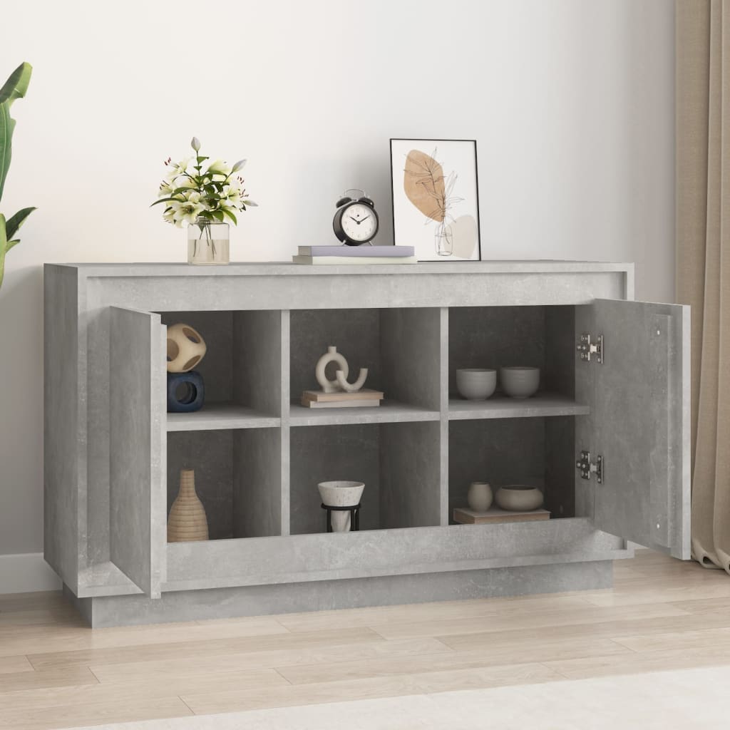 Dressoir 102x35x60 cm bewerkt hout betongrijs is nu te koop bij PeponiXL, paradijselijk wonen!