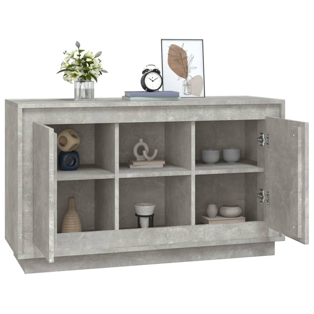 Dressoir 102x35x60 cm bewerkt hout betongrijs is nu te koop bij PeponiXL, paradijselijk wonen!