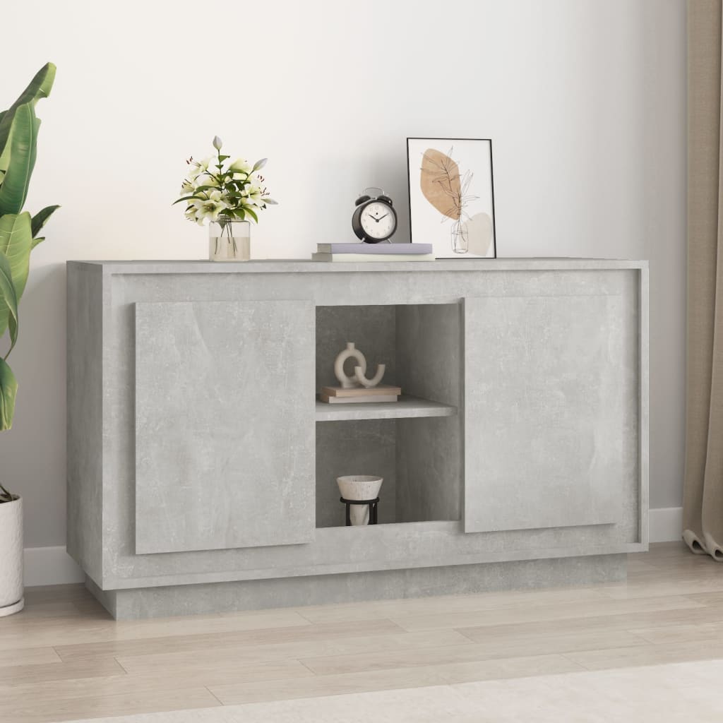Dressoir 102x35x60 cm bewerkt hout betongrijs is nu te koop bij PeponiXL, paradijselijk wonen!