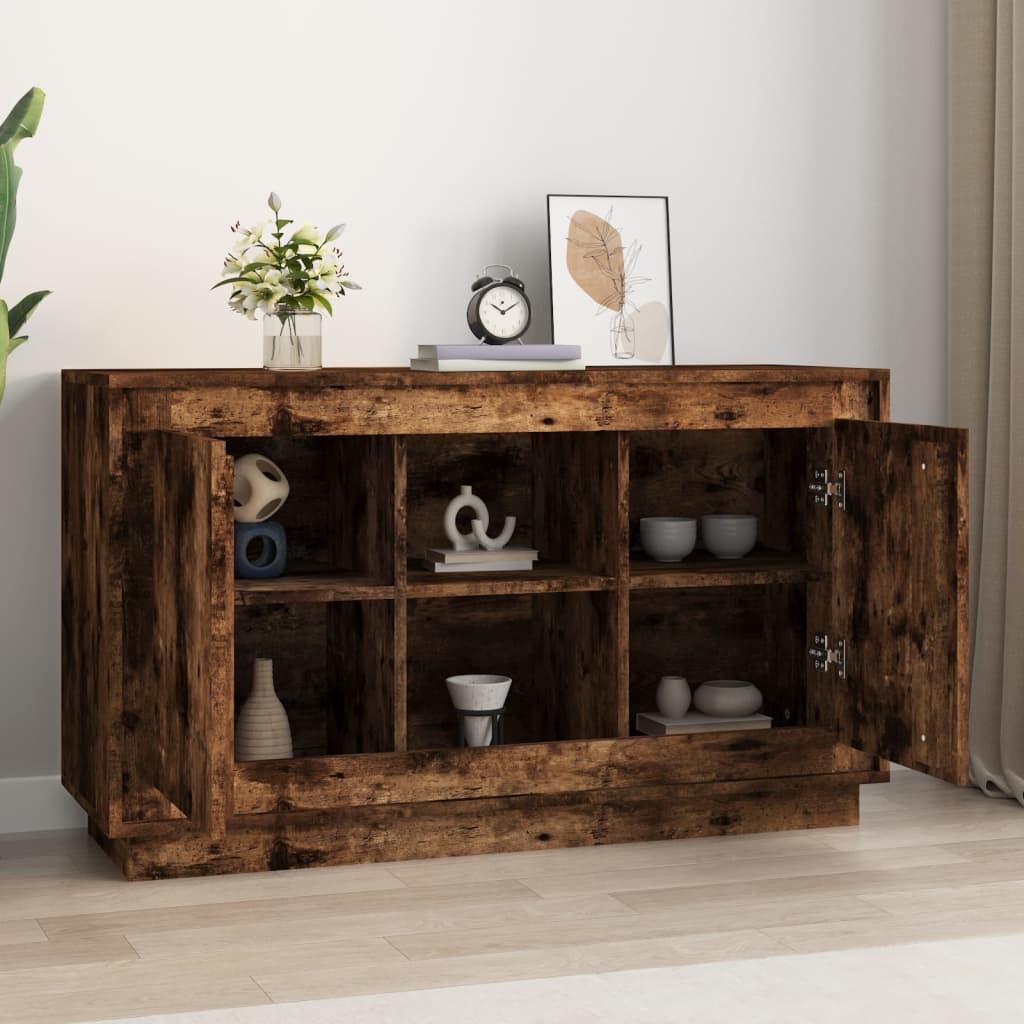 Dressoir 102x35x60 cm bewerkt hout gerookt eikenkleurig is nu te koop bij PeponiXL, paradijselijk wonen!