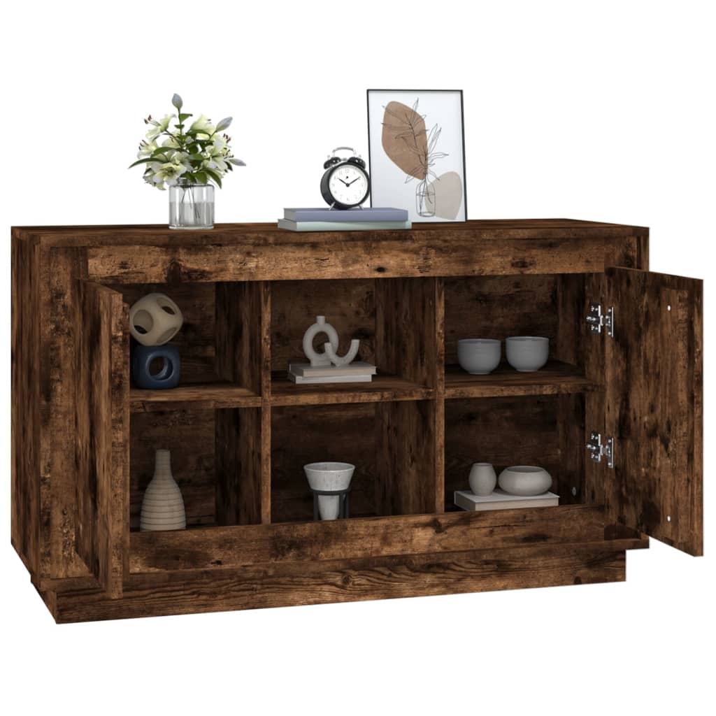 Dressoir 102x35x60 cm bewerkt hout gerookt eikenkleurig is nu te koop bij PeponiXL, paradijselijk wonen!