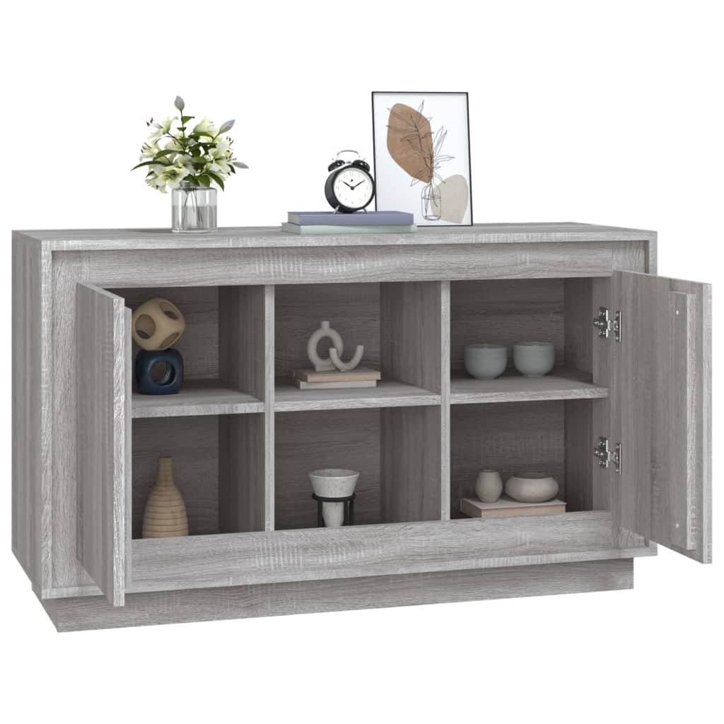 Dressoir 102x35x60 cm bewerkt hout grijs sonoma eikenkleurig is nu te koop bij PeponiXL, paradijselijk wonen!