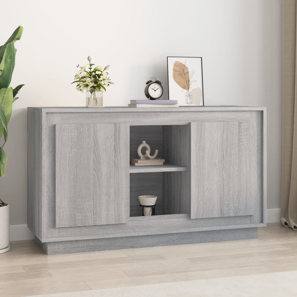 Dressoir 102x35x60 cm bewerkt hout grijs sonoma eikenkleurig is nu te koop bij PeponiXL, paradijselijk wonen!