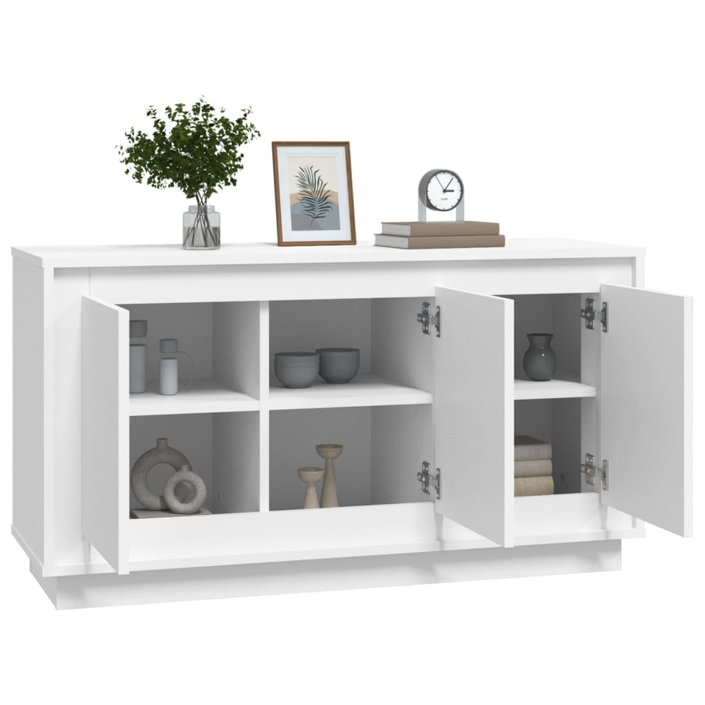 Dressoir 102x35x55 cm bewerkt hout wit is nu te koop bij PeponiXL, paradijselijk wonen!