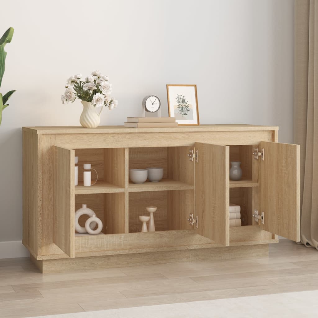 Dressoir 102x35x55 cm bewerkt hout sonoma eikenkleurig is nu te koop bij PeponiXL, paradijselijk wonen!