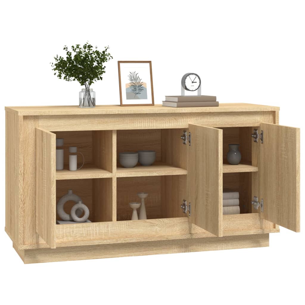 Dressoir 102x35x55 cm bewerkt hout sonoma eikenkleurig is nu te koop bij PeponiXL, paradijselijk wonen!