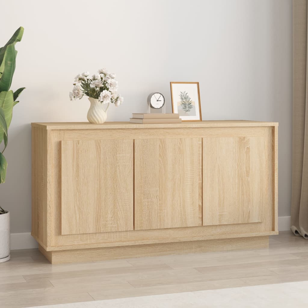 Dressoir 102x35x55 cm bewerkt hout sonoma eikenkleurig is nu te koop bij PeponiXL, paradijselijk wonen!