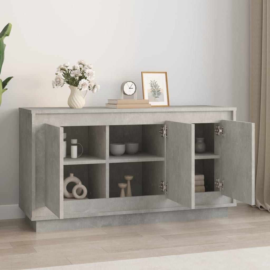 Dressoir 102x35x55 cm bewerkt hout betongrijs is nu te koop bij PeponiXL, paradijselijk wonen!