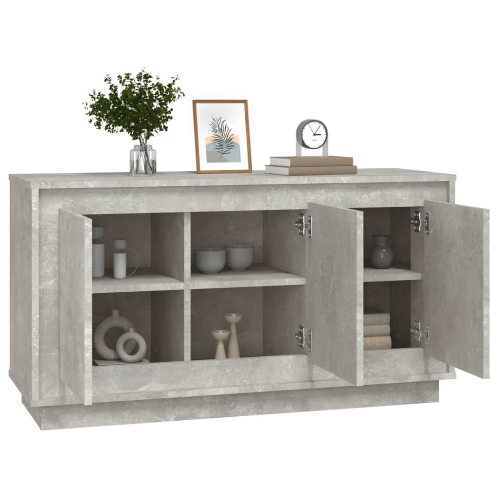 Dressoir 102x35x55 cm bewerkt hout betongrijs is nu te koop bij PeponiXL, paradijselijk wonen!