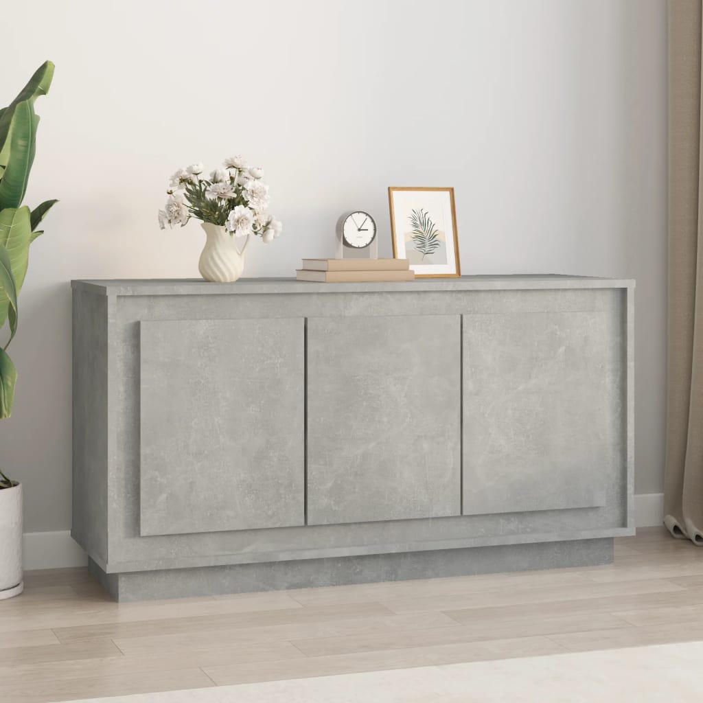 Dressoir 102x35x55 cm bewerkt hout betongrijs is nu te koop bij PeponiXL, paradijselijk wonen!