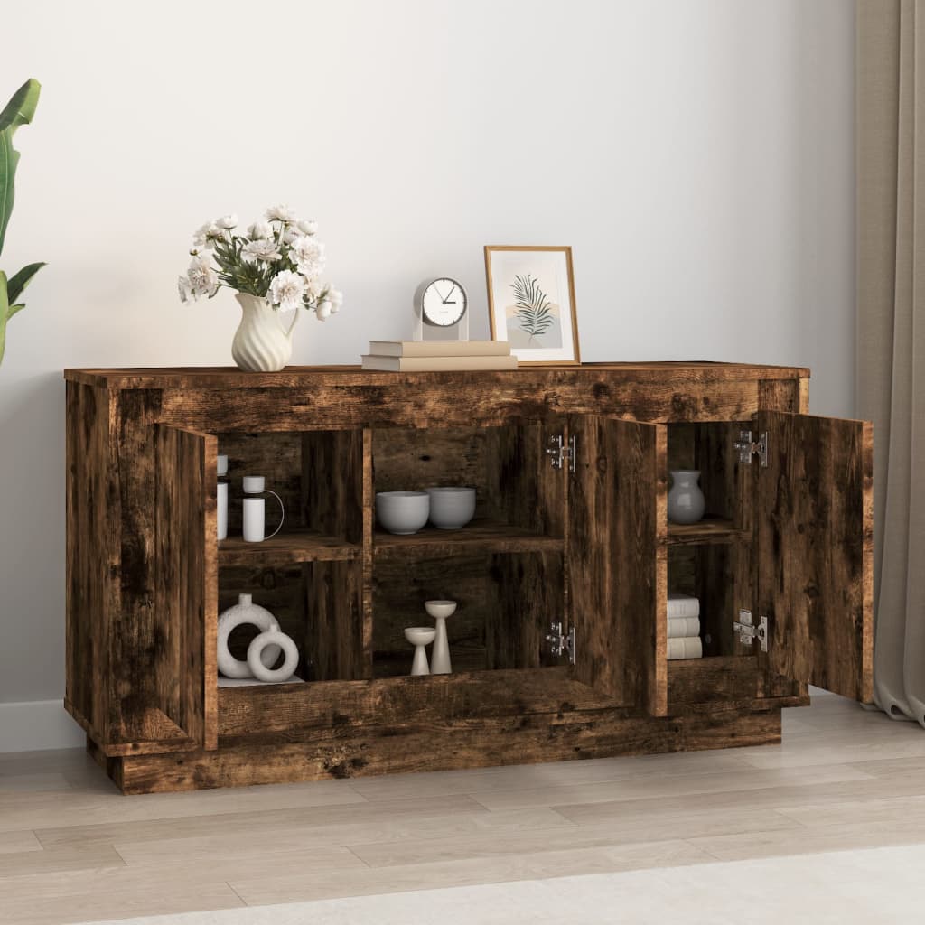 Dressoir 102x35x55 cm bewerkt hout gerookt eikenkleurig is nu te koop bij PeponiXL, paradijselijk wonen!