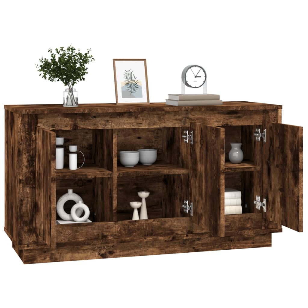Dressoir 102x35x55 cm bewerkt hout gerookt eikenkleurig is nu te koop bij PeponiXL, paradijselijk wonen!