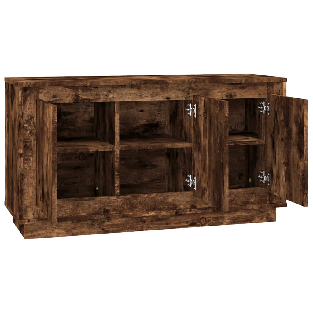 Dressoir 102x35x55 cm bewerkt hout gerookt eikenkleurig is nu te koop bij PeponiXL, paradijselijk wonen!