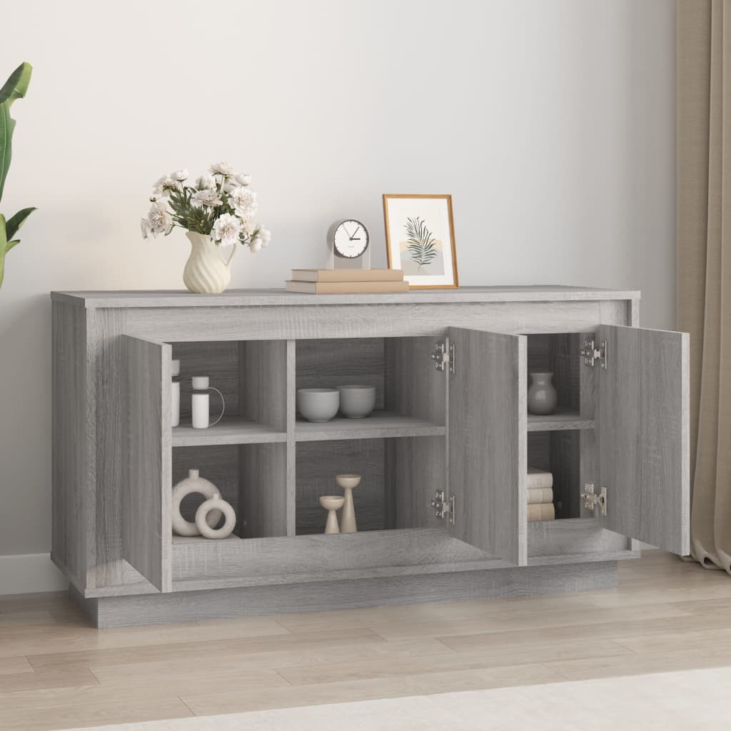 Dressoir 102x35x55 cm bewerkt hout grijs sonoma eikenkleurig is nu te koop bij PeponiXL, paradijselijk wonen!