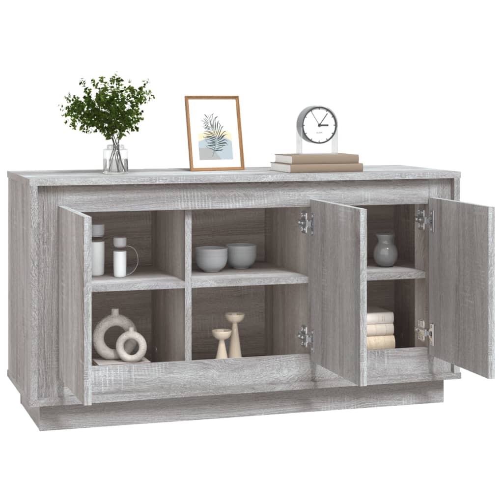 Dressoir 102x35x55 cm bewerkt hout grijs sonoma eikenkleurig is nu te koop bij PeponiXL, paradijselijk wonen!