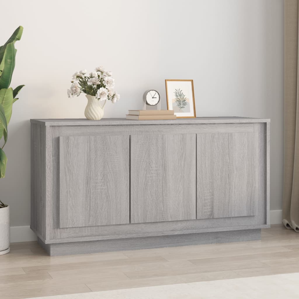Dressoir 102x35x55 cm bewerkt hout grijs sonoma eikenkleurig is nu te koop bij PeponiXL, paradijselijk wonen!
