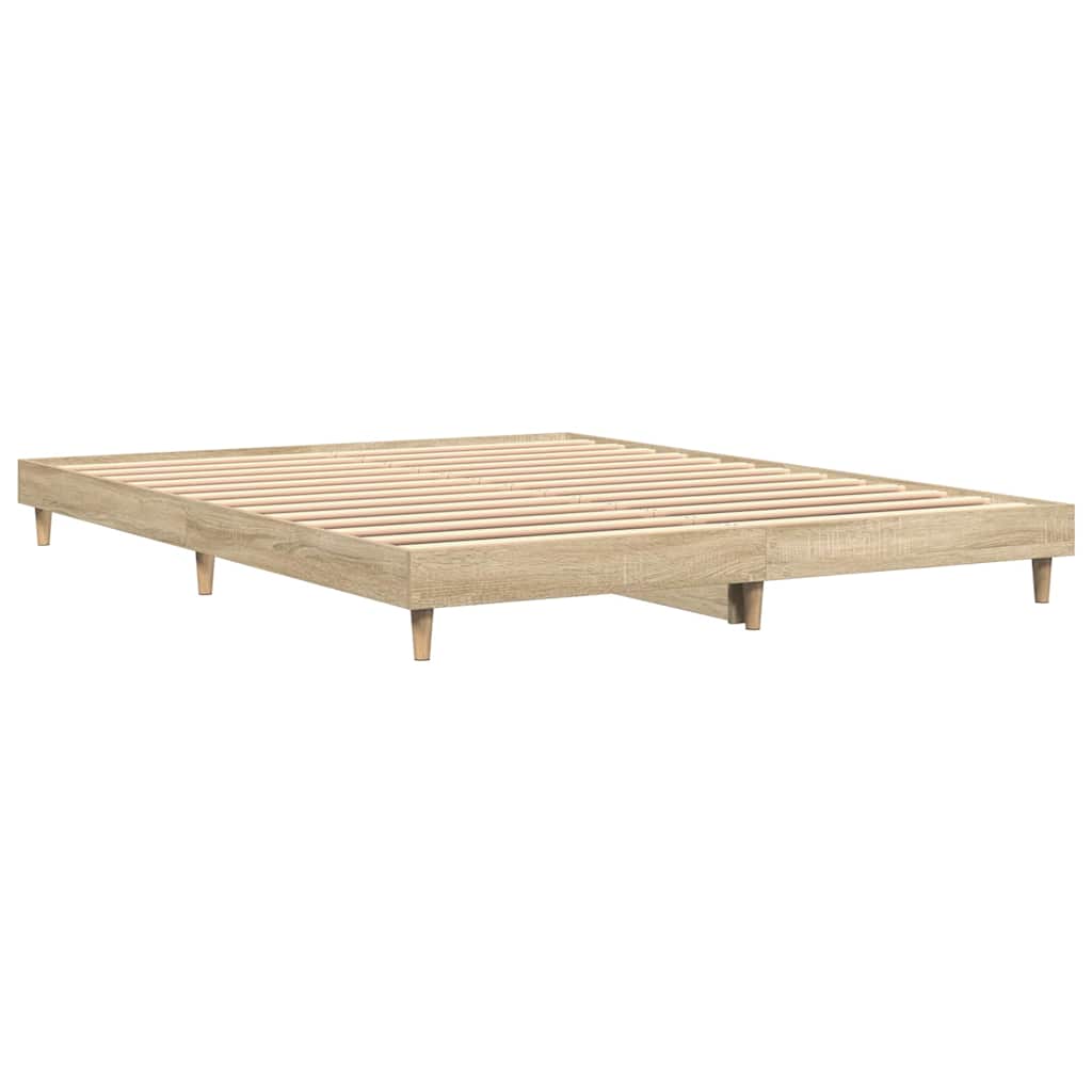 Bedframe zonder matras hout sonoma eikenkleurig 140x200 cm is nu te koop bij PeponiXL, paradijselijk wonen!