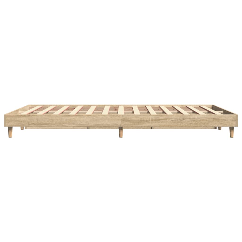 Bedframe zonder matras hout sonoma eikenkleurig 140x200 cm is nu te koop bij PeponiXL, paradijselijk wonen!