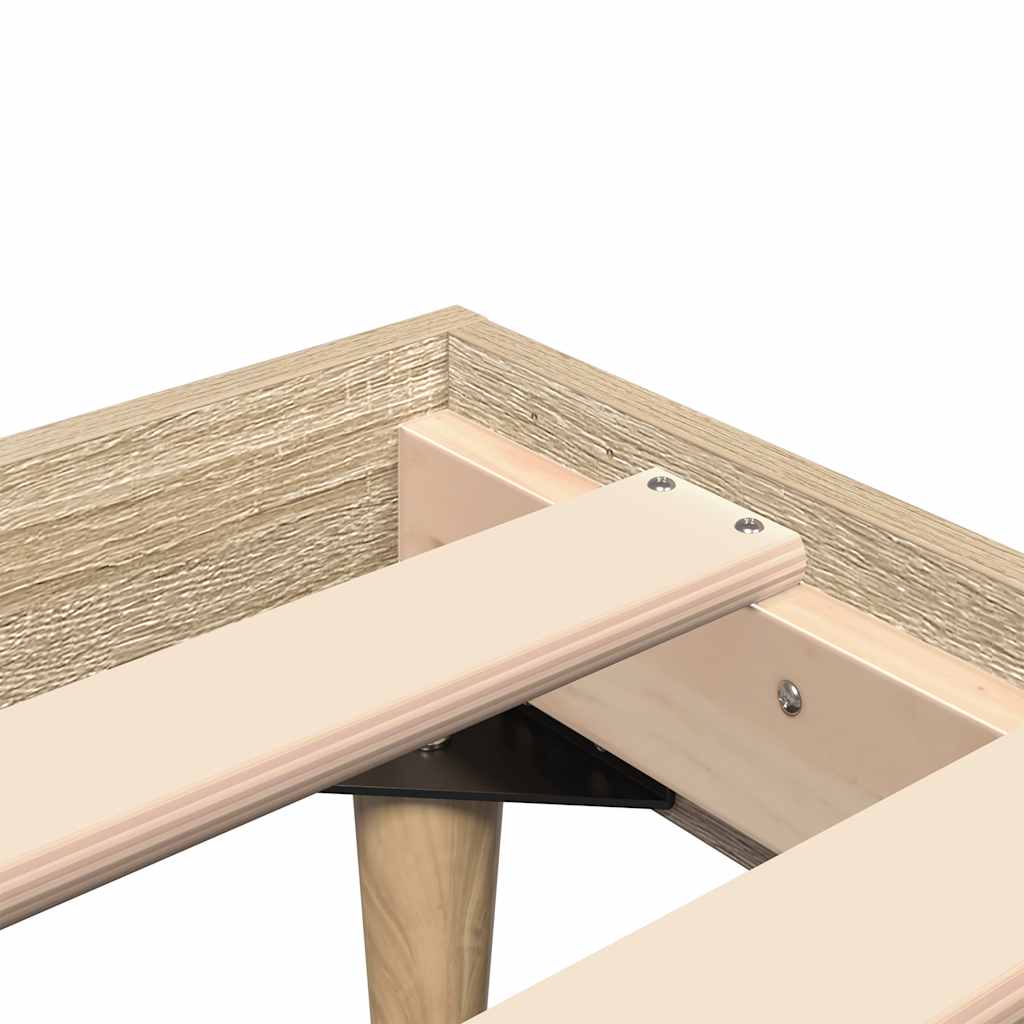 Bedframe zonder matras hout sonoma eikenkleurig 140x200 cm is nu te koop bij PeponiXL, paradijselijk wonen!