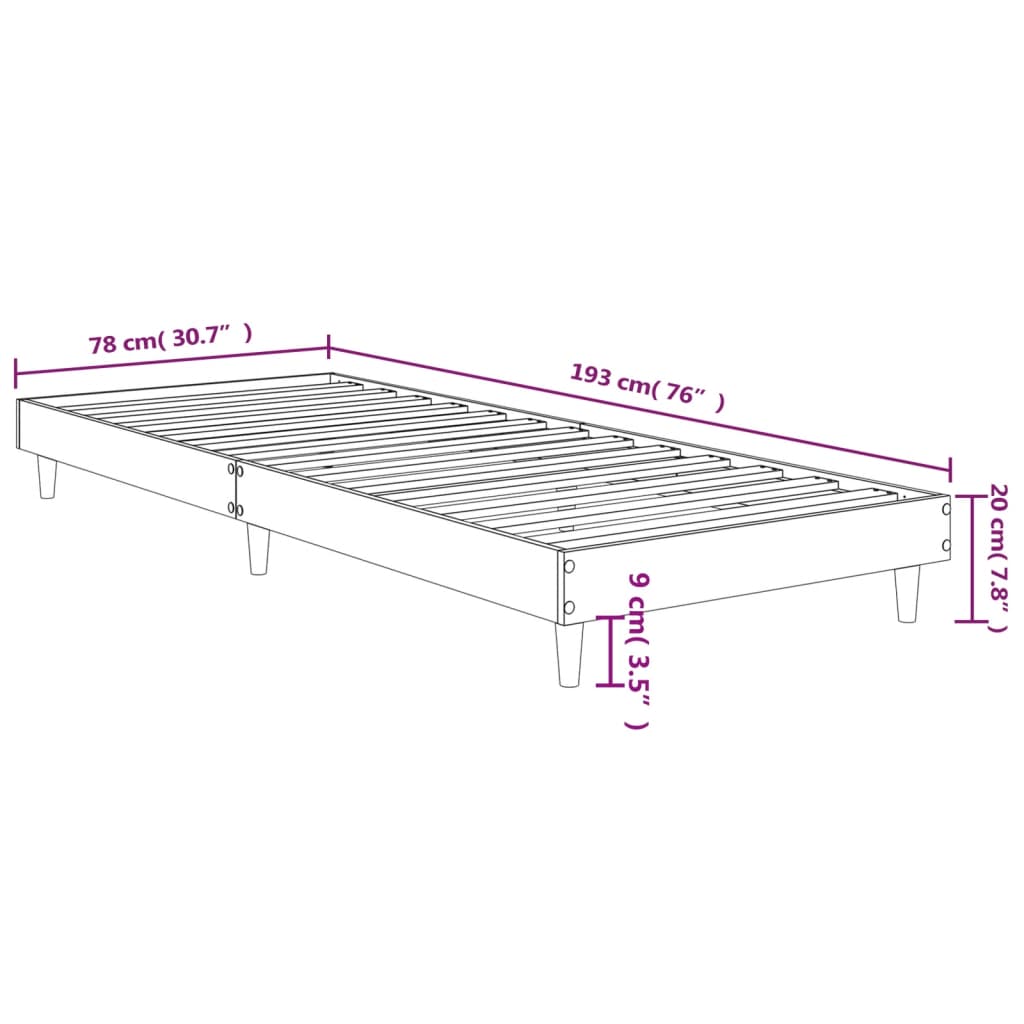 Bedframe bewerkt hout wit 75x190 cm is nu te koop bij PeponiXL, paradijselijk wonen!
