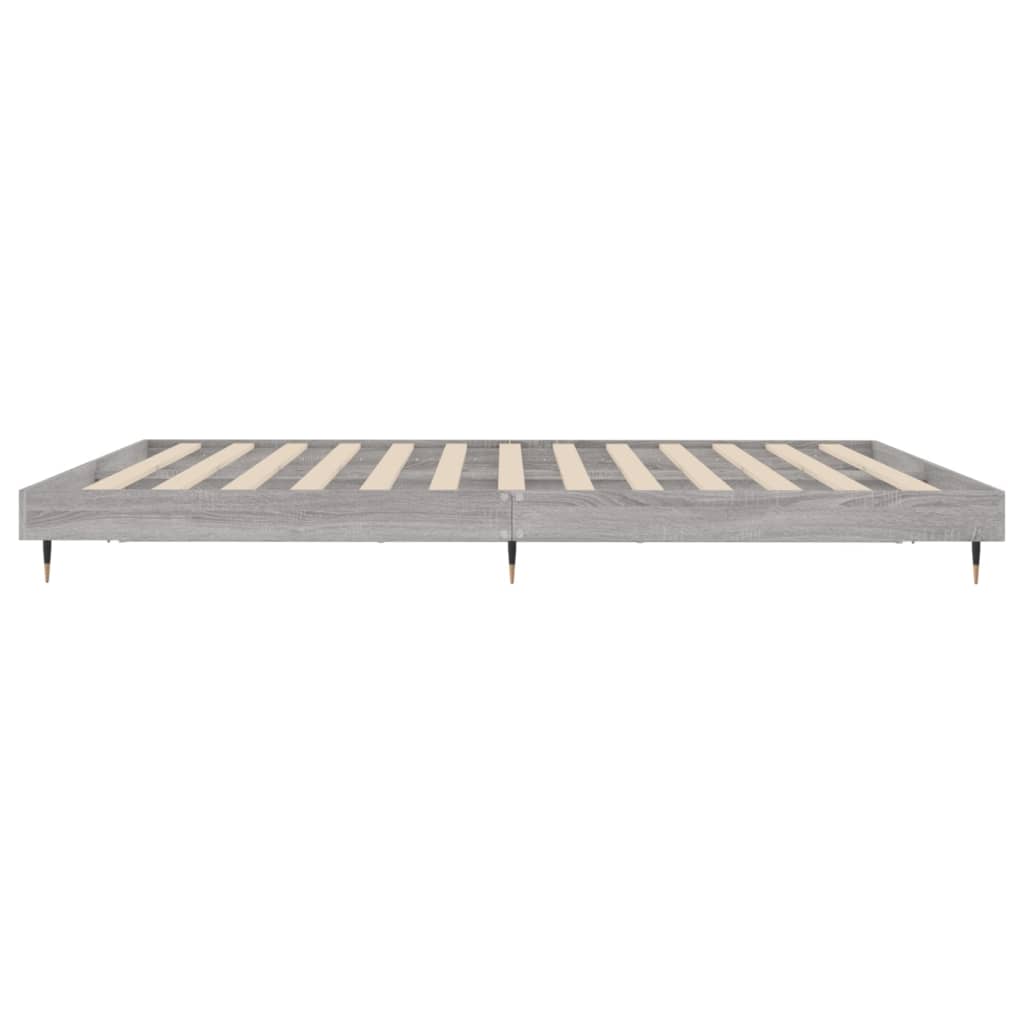 Bedframe bewerkt hout grijs sonoma eikenkleurig 140x200 cm is nu te koop bij PeponiXL, paradijselijk wonen!