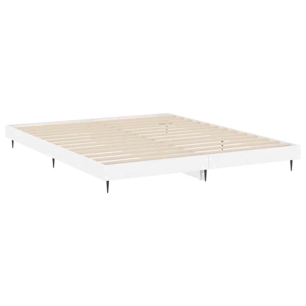 Bedframe bewerkt hout hoogglans wit 200x200 cm is nu te koop bij PeponiXL, paradijselijk wonen!