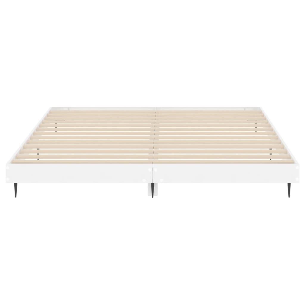 Bedframe bewerkt hout hoogglans wit 200x200 cm is nu te koop bij PeponiXL, paradijselijk wonen!