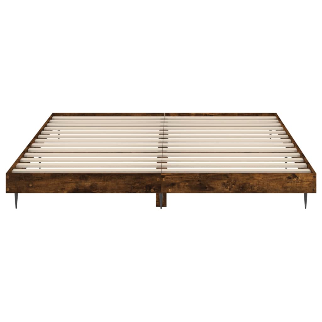 Bedframe bewerkt hout gerookt eikenkleurig 200x200 cm is nu te koop bij PeponiXL, paradijselijk wonen!