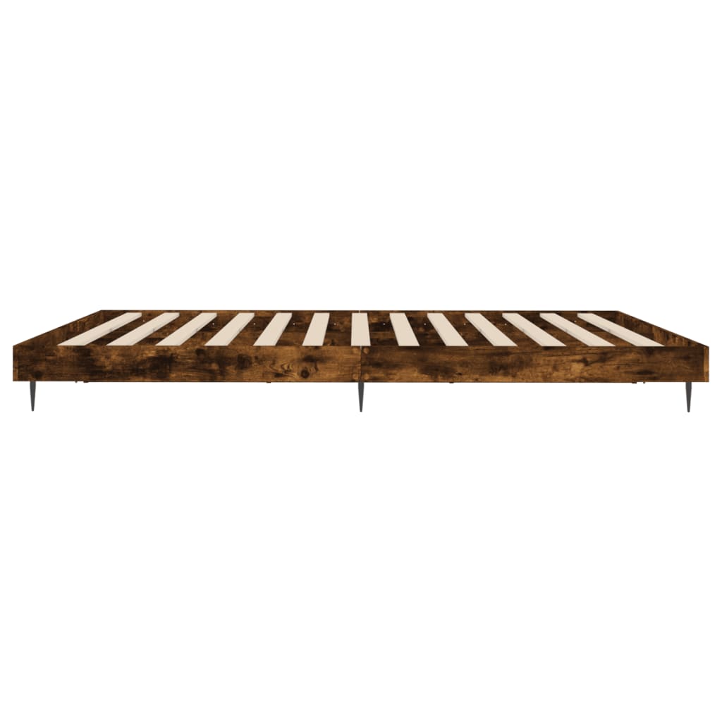 Bedframe bewerkt hout gerookt eikenkleurig 200x200 cm is nu te koop bij PeponiXL, paradijselijk wonen!