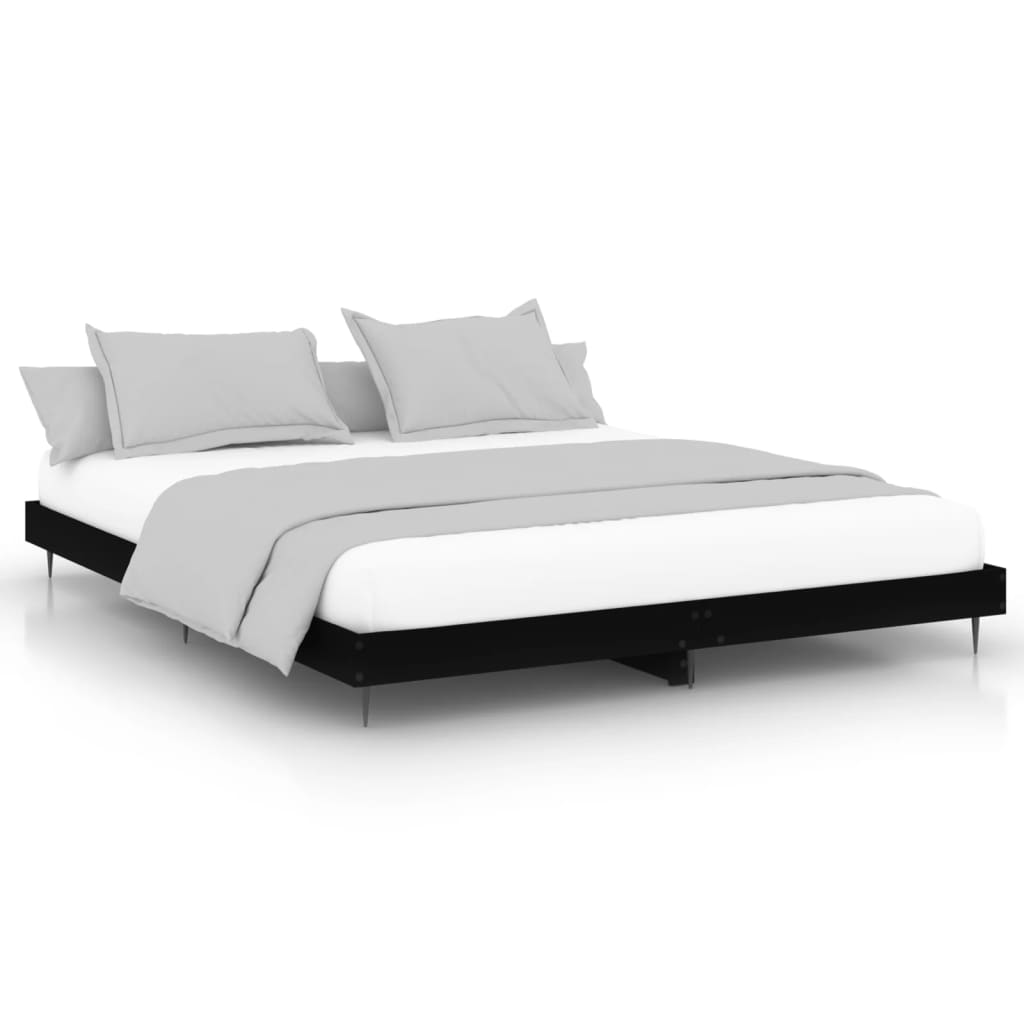 Bedframe zonder matras 180x200 cm spaanplaat zwart is nu te koop bij PeponiXL, paradijselijk wonen!
