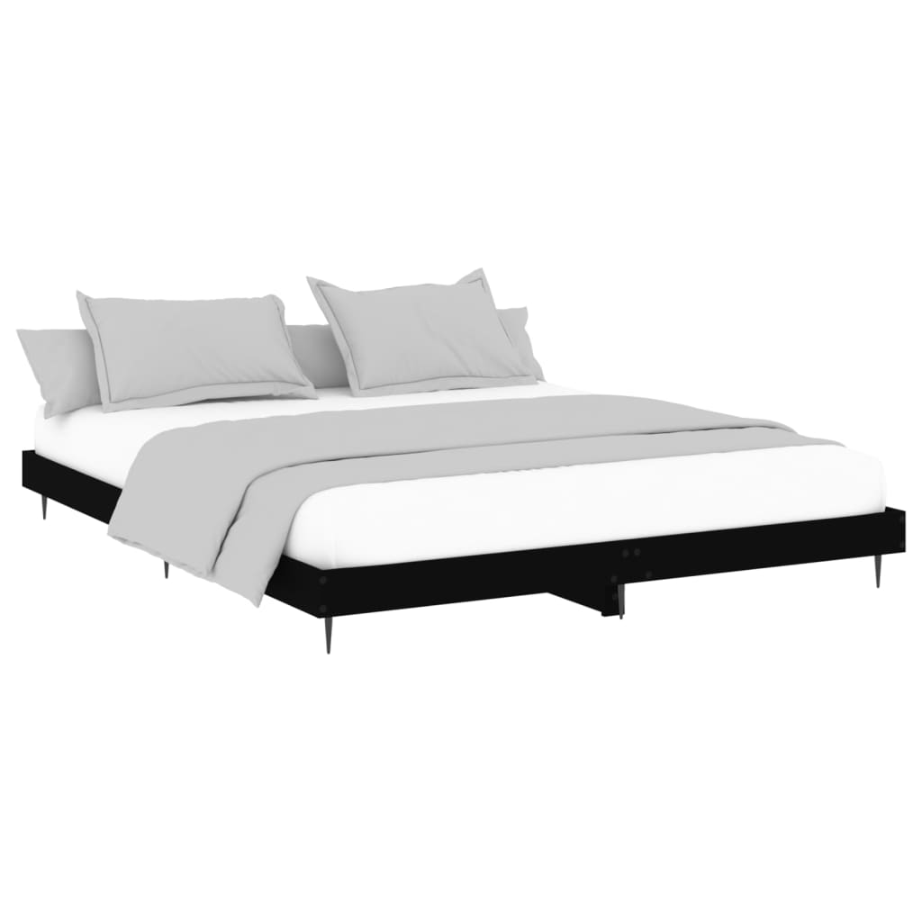 Bedframe zonder matras 180x200 cm spaanplaat zwart is nu te koop bij PeponiXL, paradijselijk wonen!