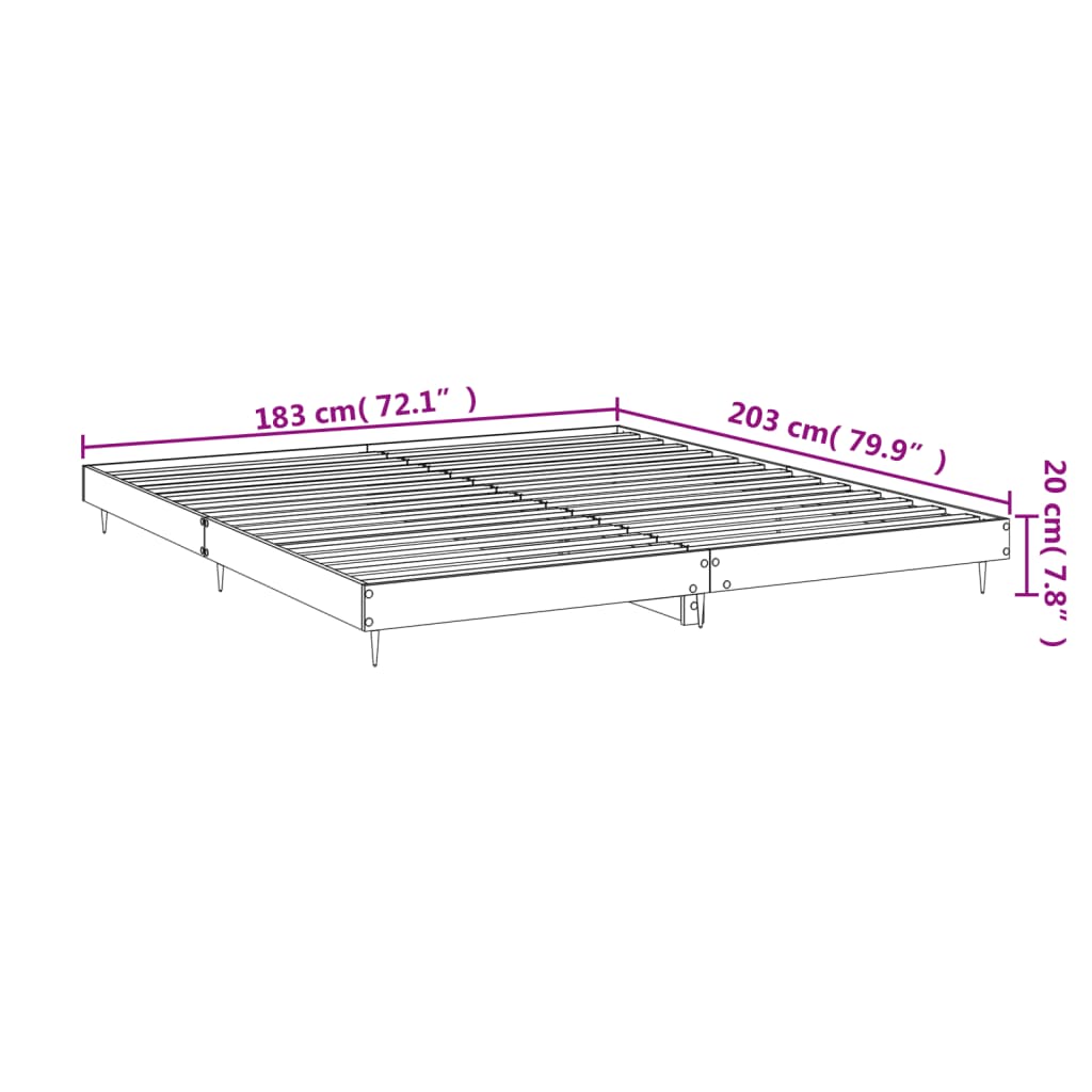 Bedframe zonder matras 180x200 cm spaanplaat zwart is nu te koop bij PeponiXL, paradijselijk wonen!