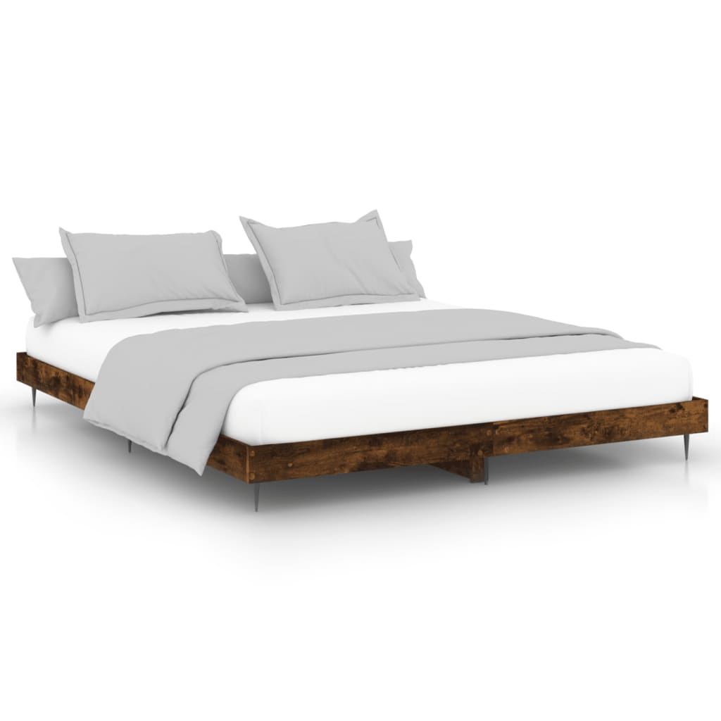 Bedframe bewerkt hout gerookt eikenkleurig 160x200 cm is nu te koop bij PeponiXL, paradijselijk wonen!