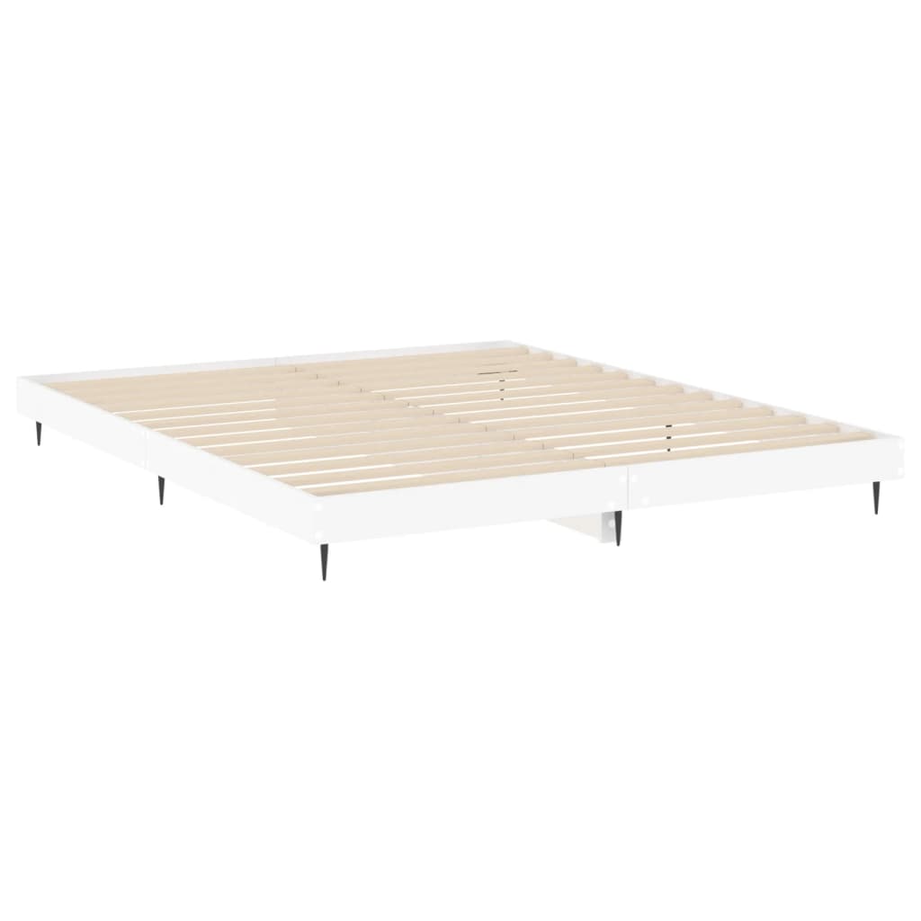 Bedframe bewerkt hout wit 150x200 cm is nu te koop bij PeponiXL, paradijselijk wonen!