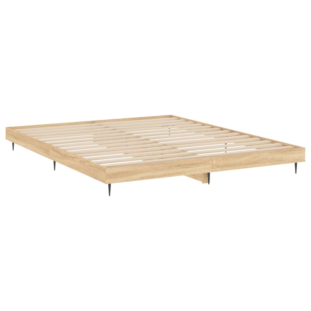 Bedframe zonder matras hout sonoma eikenkleurig 140x200 cm is nu te koop bij PeponiXL, paradijselijk wonen!