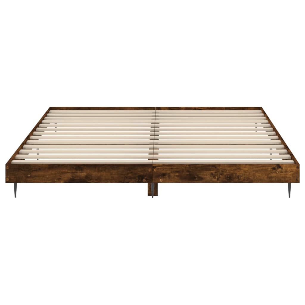 Bedframe zonder matras hout gerookt eikenkleurig 120x200 cm is nu te koop bij PeponiXL, paradijselijk wonen!