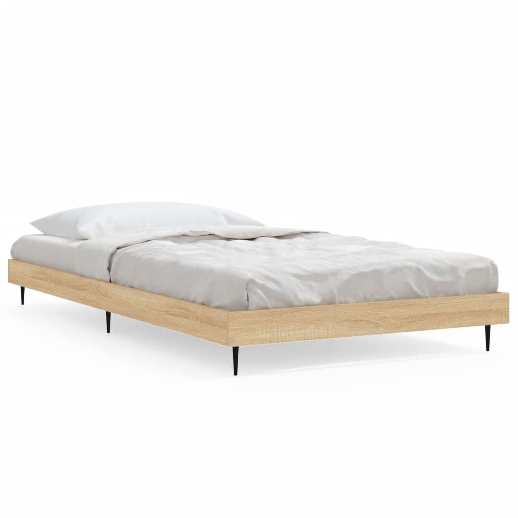 Bedframe zonder matras hout sonoma eikenkleurig 100x200 cm is nu te koop bij PeponiXL, paradijselijk wonen!